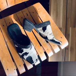Vintage cow hide mules